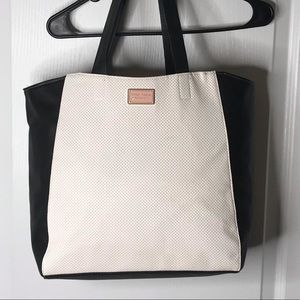 EUC Betsey Johnson large black & white tote / purse